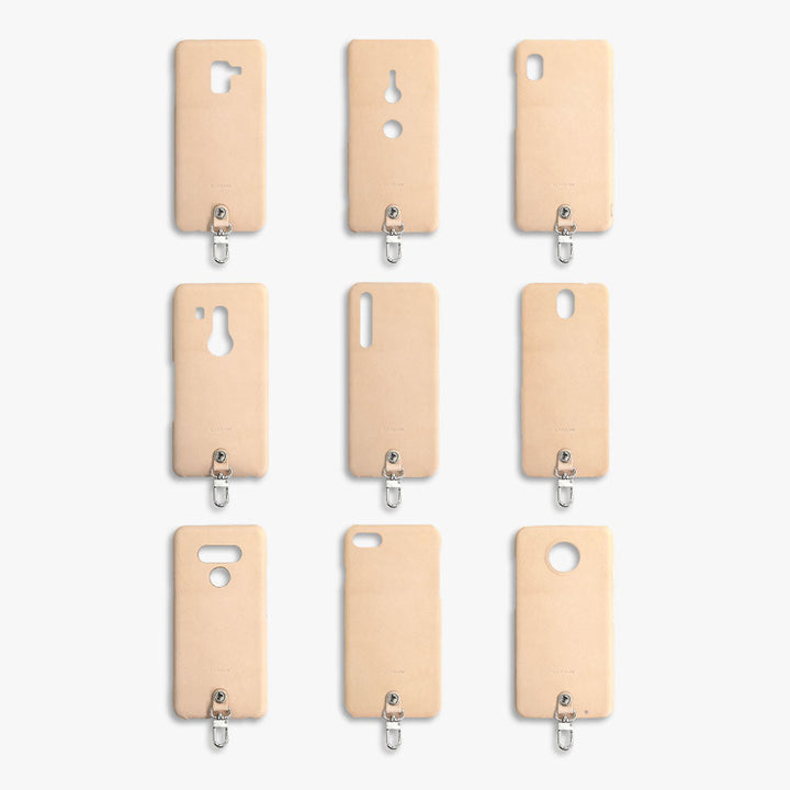Genuine leather Tochigi leather 4-piece set C mini wallet earphone case with shoulder strap back case Xperia series