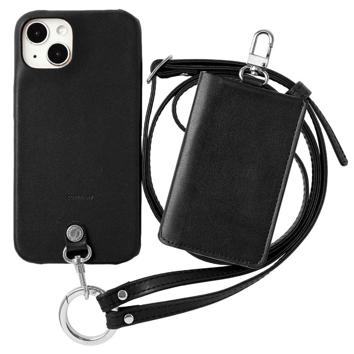 Ensemble de 3 pièces en cuir véritable Tochigi, avec porte-cartes et sangle d&