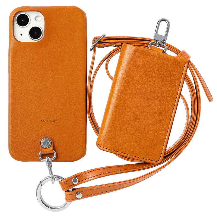 Ensemble de 3 pièces en cuir véritable Tochigi, avec porte-cartes et sangle d&