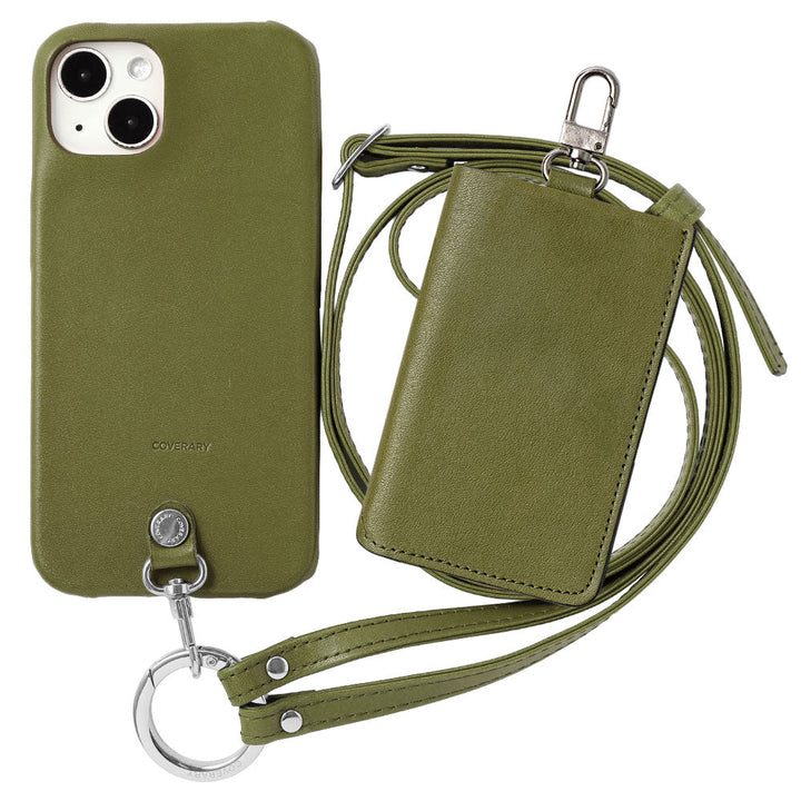 Ensemble de 3 pièces en cuir véritable Tochigi, avec porte-cartes et sangle d&