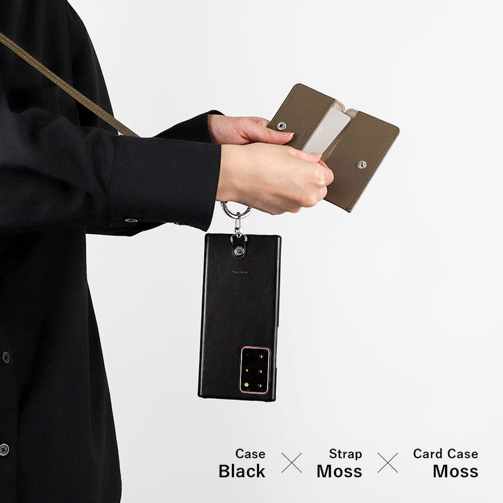 Ensemble de 3 pièces en cuir véritable Tochigi, avec porte-cartes et sangle d&
