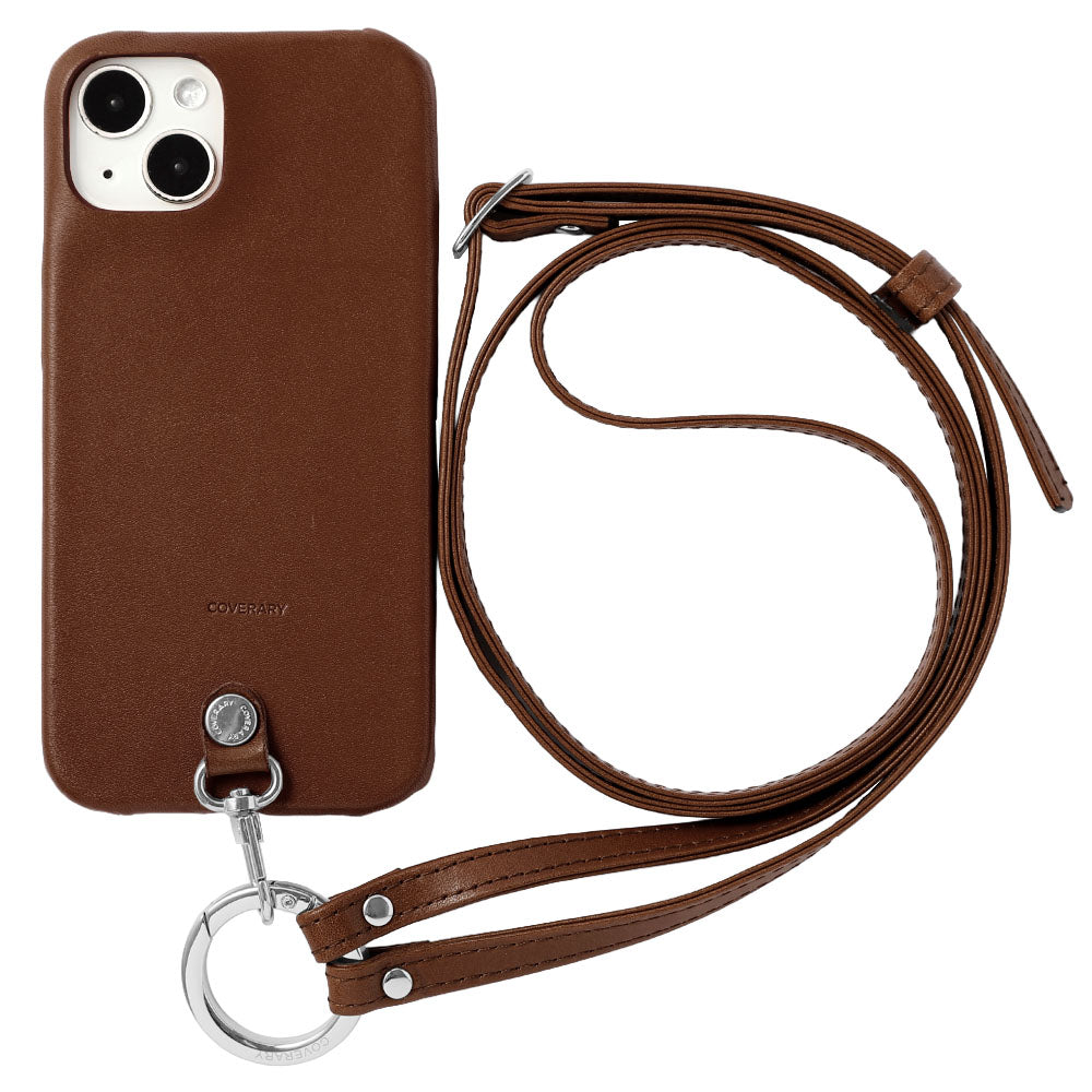 本革 栃木レザー リングショルダーストラップ(金具調整あり)付き 背面ケース iPhoneシリーズ