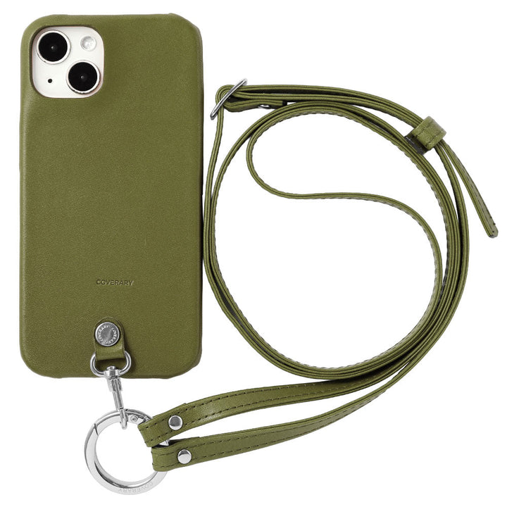 本革 栃木レザー リングショルダーストラップ(金具調整あり)付き 背面ケース iPhoneシリーズ