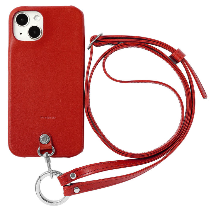 本革 栃木レザー リングショルダーストラップ(金具調整あり)付き 背面ケース iPhoneシリーズ