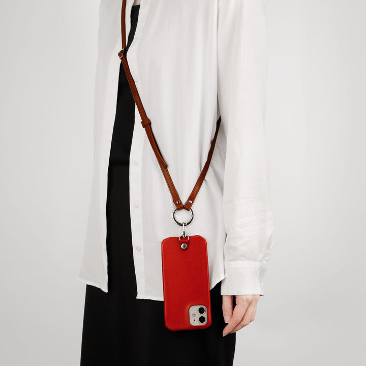 Genuine leather Tochigi leather ring shoulder strap (with metal fitting adjustment) attached back case Xperia series