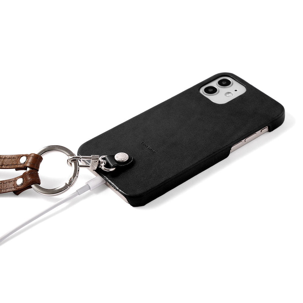 本革 栃木レザー リングショルダーストラップ(金具調整あり)付き 背面ケース iPhoneシリーズ