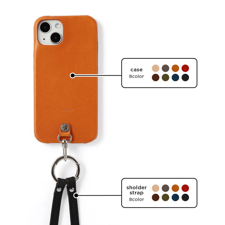 Genuine leather Tochigi leather ring shoulder strap (with metal fitting adjustment) attached back case Xperia series