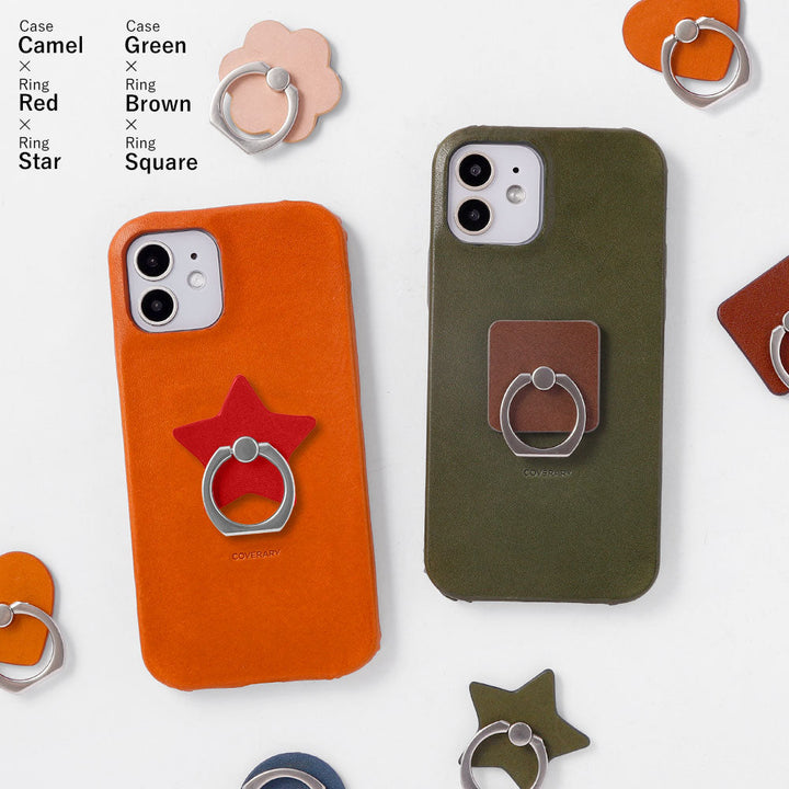 Genuine leather Tochigi leather selectable design smartphone ring attached back case AQUOS series