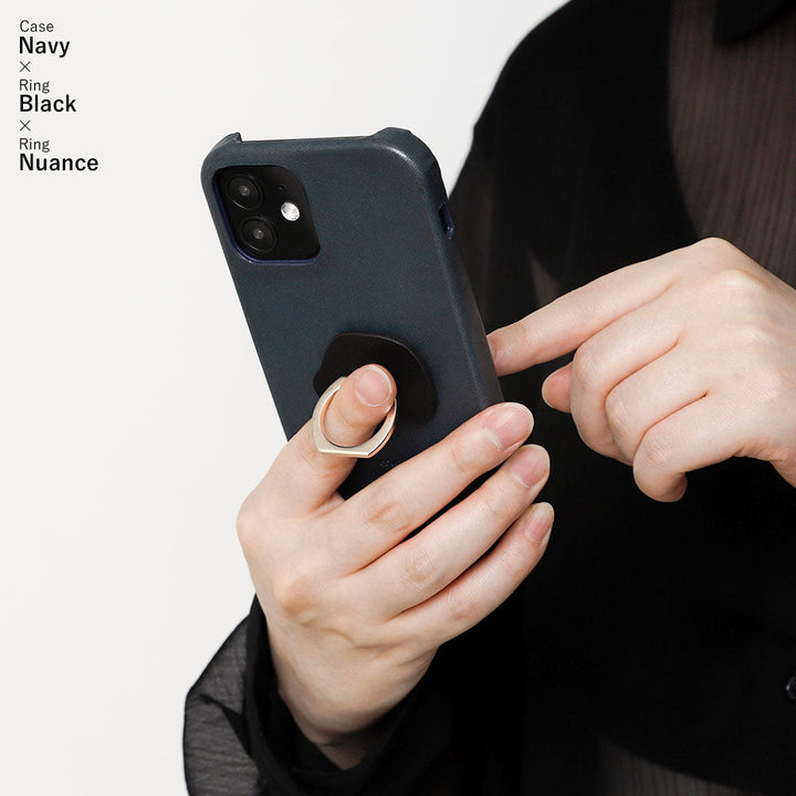 Genuine leather Tochigi leather selectable design smartphone ring attached back case AQUOS series