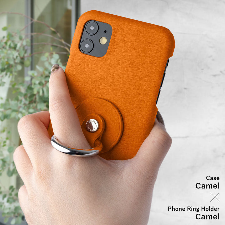 Coque arrière en cuir véritable en cuir Tochigi avec anneau pour smartphone et bandoulière pour la série Xperia