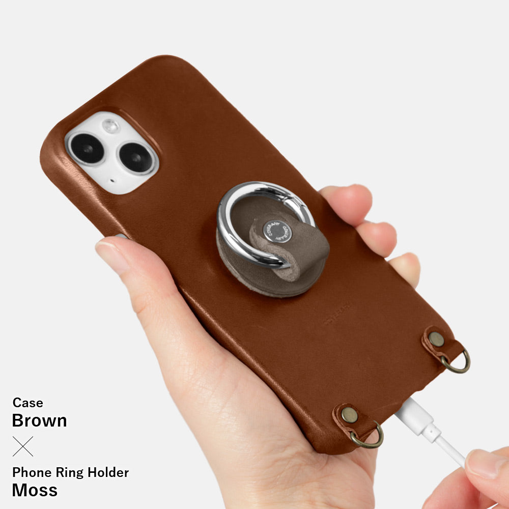 本革 栃木レザー スマホリング ショルダーストラップ付き 背面ケース Google Pixelシリーズ