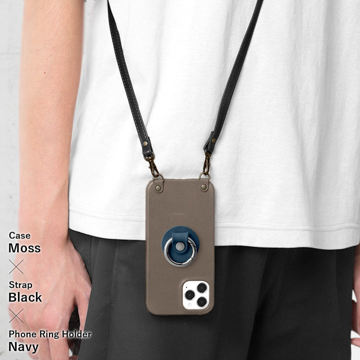 本革 栃木レザー スマホリング ショルダーストラップ付き 背面ケース Google Pixelシリーズ