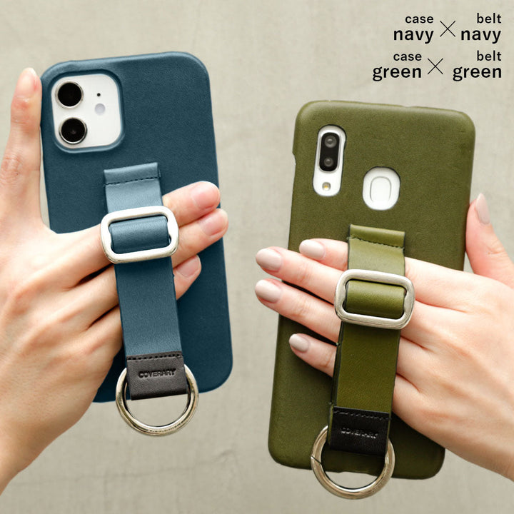 Genuine leather Tochigi leather back buckle belt attached rear case (adhesive type) AQUOS series