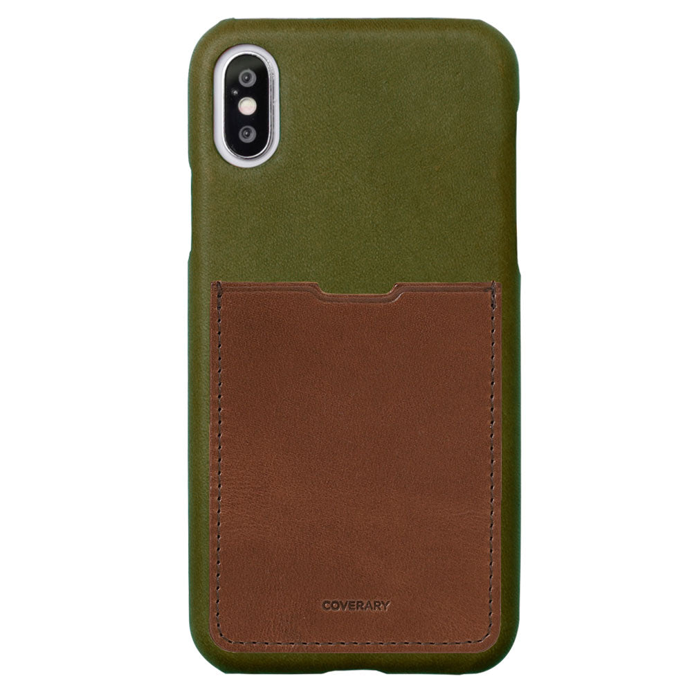 Genuine leather Tochigi leather pocketed back case iPhone series