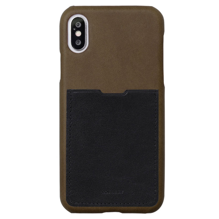 Genuine leather Tochigi leather pocketed back case iPhone series