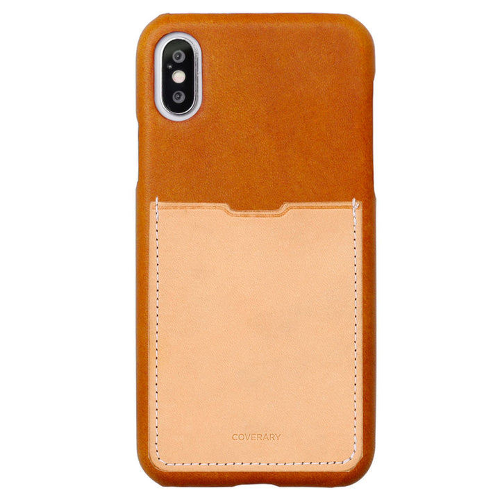 Genuine leather Tochigi leather pocketed back case iPhone series
