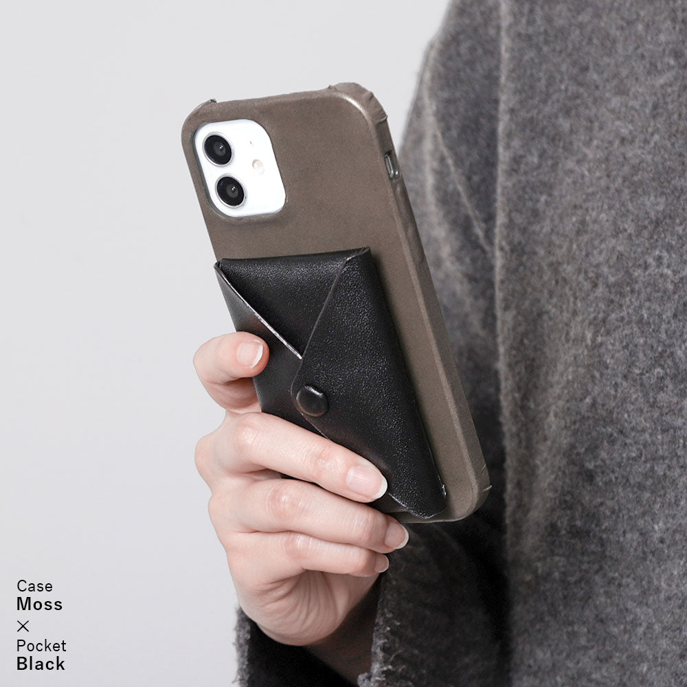 Cuir véritable cuir Tochigi avec poche à rabat, coque arrière pour la série AQUOS