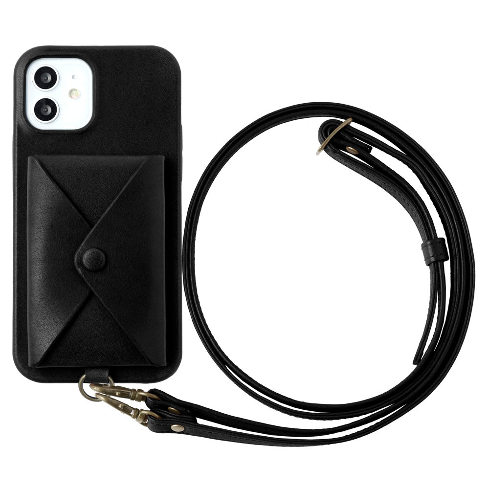 Cuir véritable cuir Tochigi Poche avec rabat Avec bandoulière Étui arrière Série AQUOS