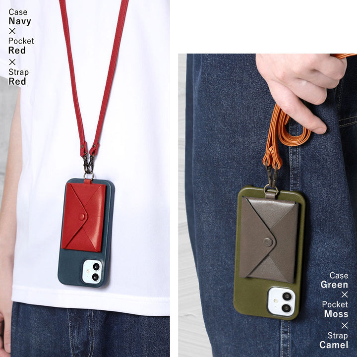 Cuir véritable cuir Tochigi Poche avec rabat Avec bandoulière Étui arrière Série AQUOS