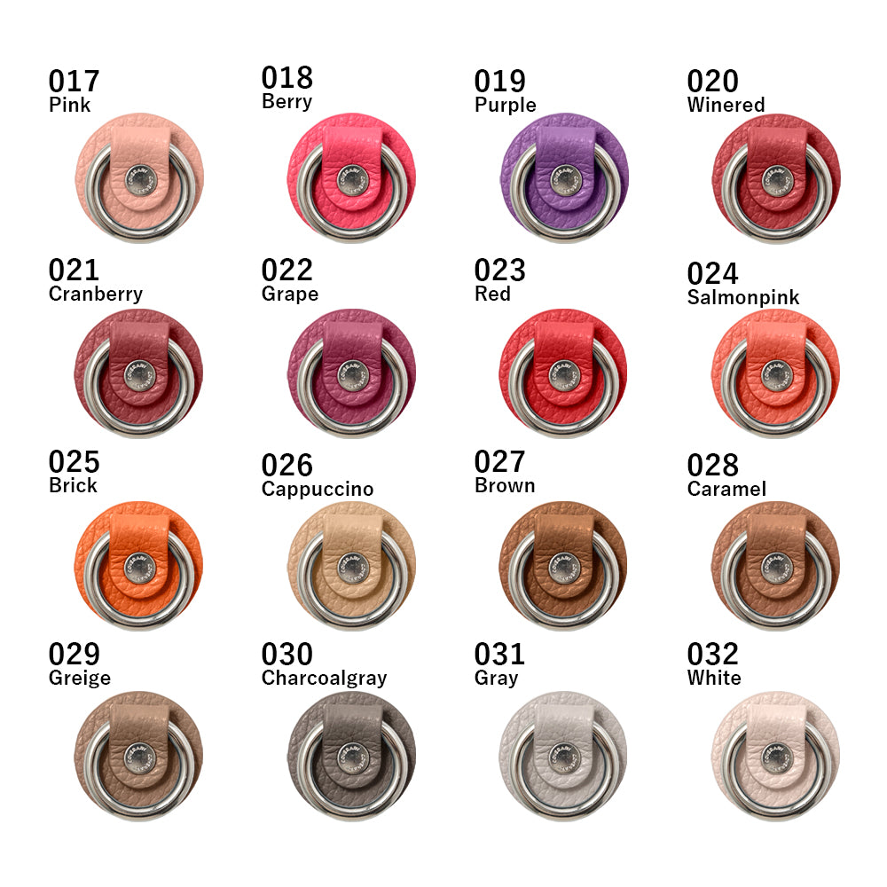 Cuir véritable 32 couleurs cuir italien grainé avec anneau pour smartphone coque arrière (type à coller uniquement à l'arrière)