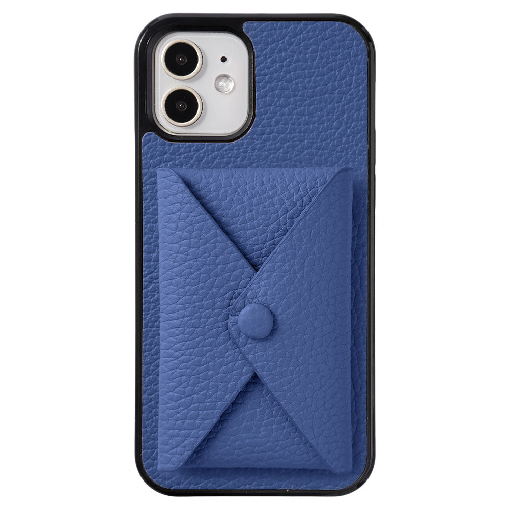 本革 32色 イタリアンシュリンクレザー 蓋ありポケット付き 背面ケース（背面だけ貼り付けタイプ）