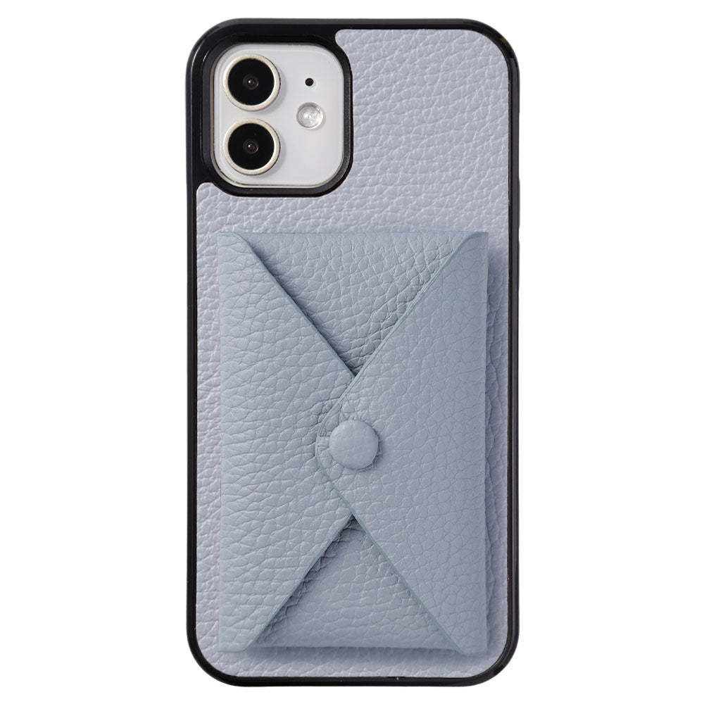 本革 32色 イタリアンシュリンクレザー 蓋ありポケット付き 背面ケース（背面だけ貼り付けタイプ）