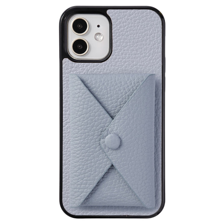 本革 32色 イタリアンシュリンクレザー 蓋ありポケット付き 背面ケース（背面だけ貼り付けタイプ）