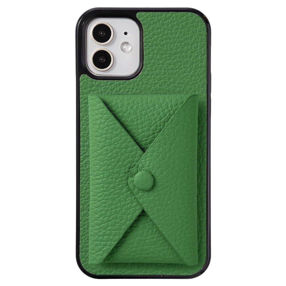 本革 32色 イタリアンシュリンクレザー 蓋ありポケット付き 背面ケース（背面だけ貼り付けタイプ）