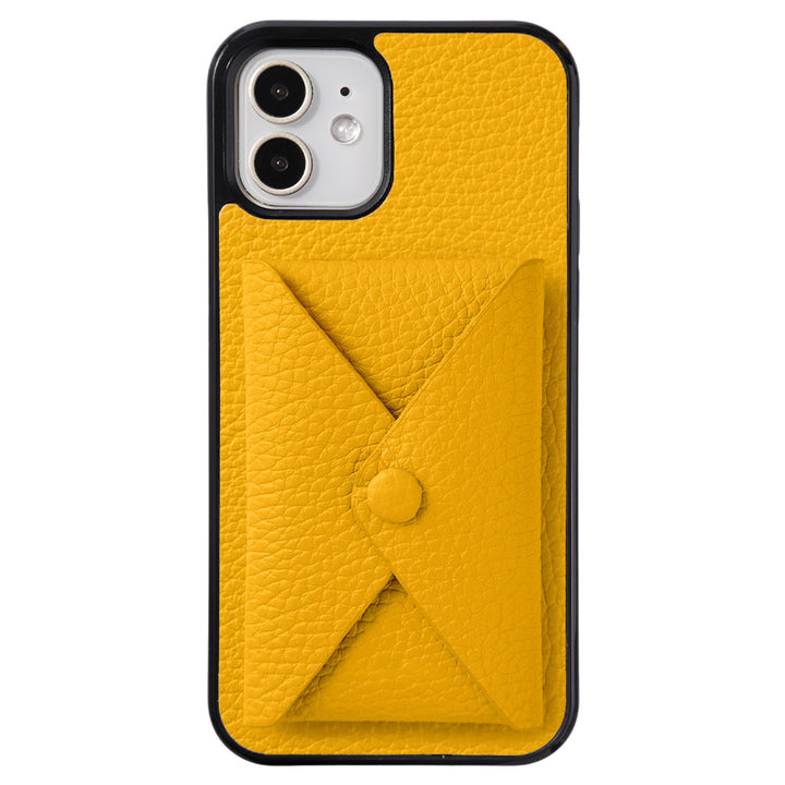 本革 32色 イタリアンシュリンクレザー 蓋ありポケット付き 背面ケース（背面だけ貼り付けタイプ）