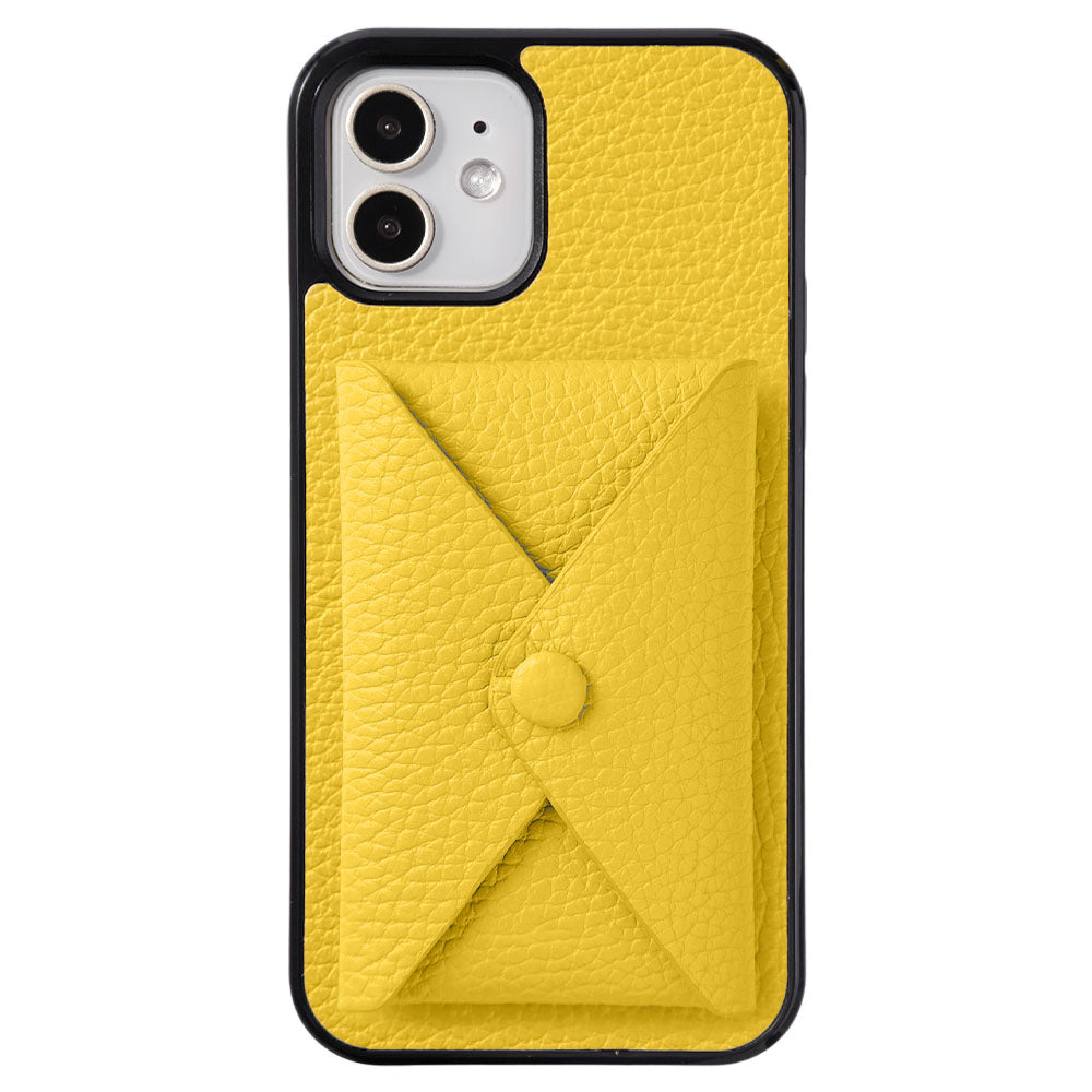 本革 32色 イタリアンシュリンクレザー 蓋ありポケット付き 背面ケース（背面だけ貼り付けタイプ）