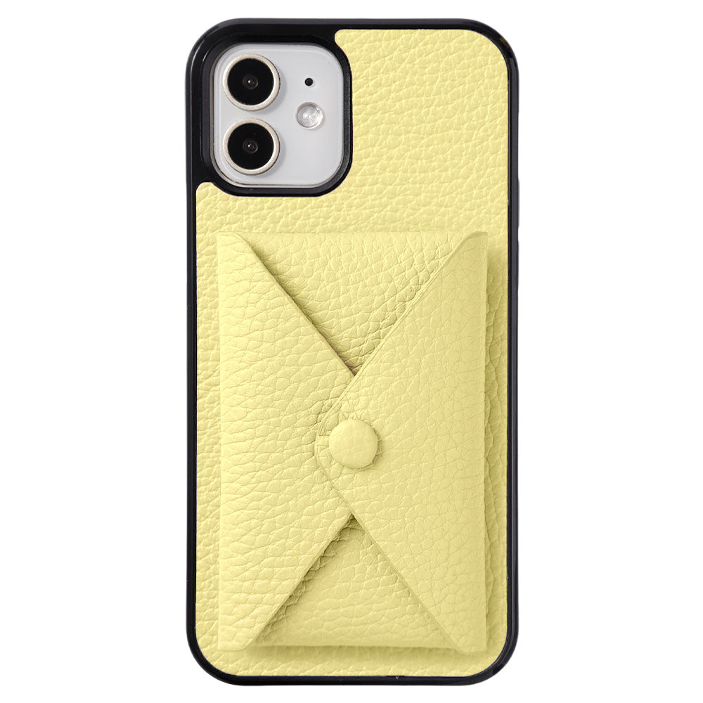 本革 32色 イタリアンシュリンクレザー 蓋ありポケット付き 背面ケース（背面だけ貼り付けタイプ）