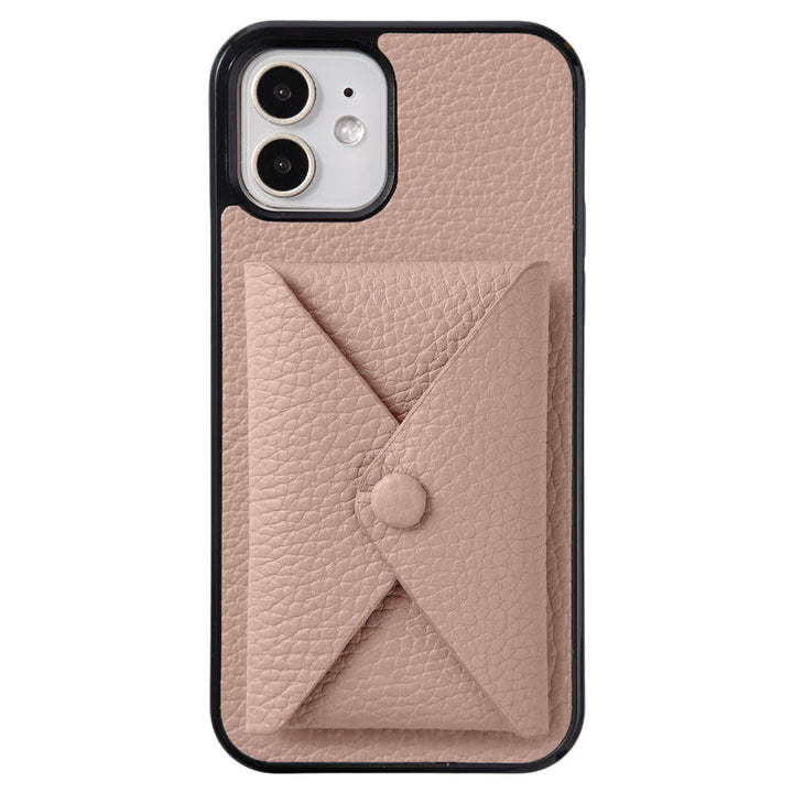 本革 32色 イタリアンシュリンクレザー 蓋ありポケット付き 背面ケース（背面だけ貼り付けタイプ）