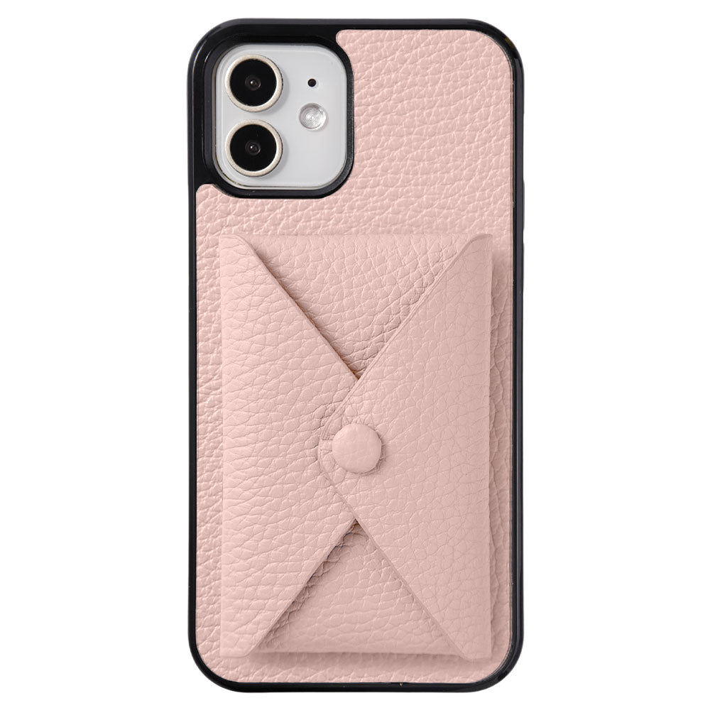 本革 32色 イタリアンシュリンクレザー 蓋ありポケット付き 背面ケース（背面だけ貼り付けタイプ）