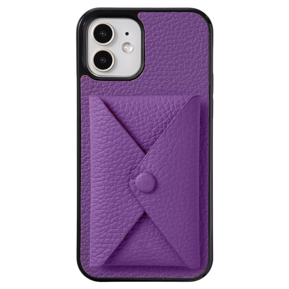 本革 32色 イタリアンシュリンクレザー 蓋ありポケット付き 背面ケース（背面だけ貼り付けタイプ）