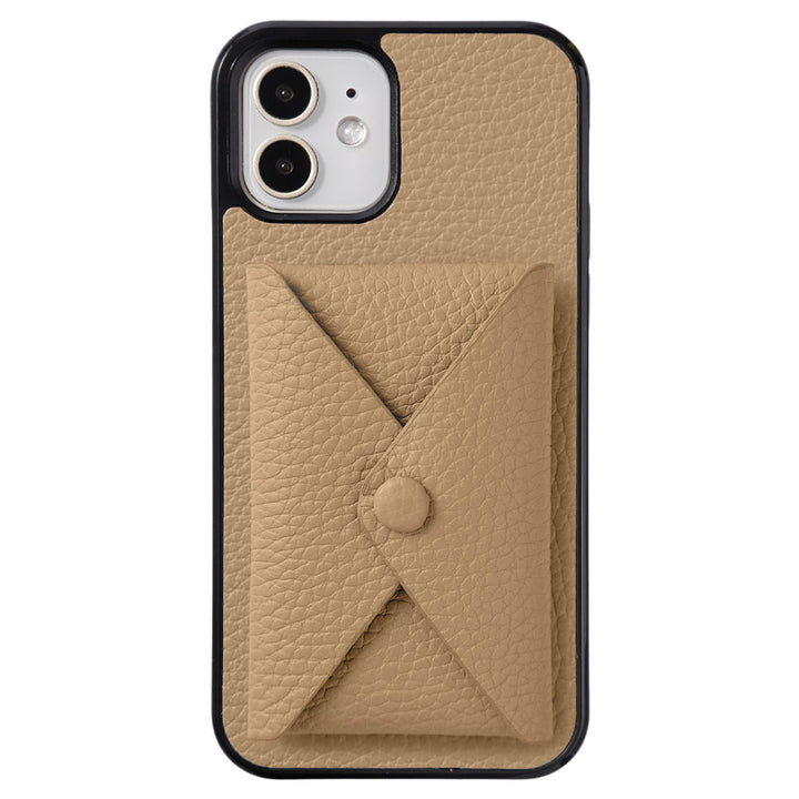 本革 32色 イタリアンシュリンクレザー 蓋ありポケット付き 背面ケース（背面だけ貼り付けタイプ）