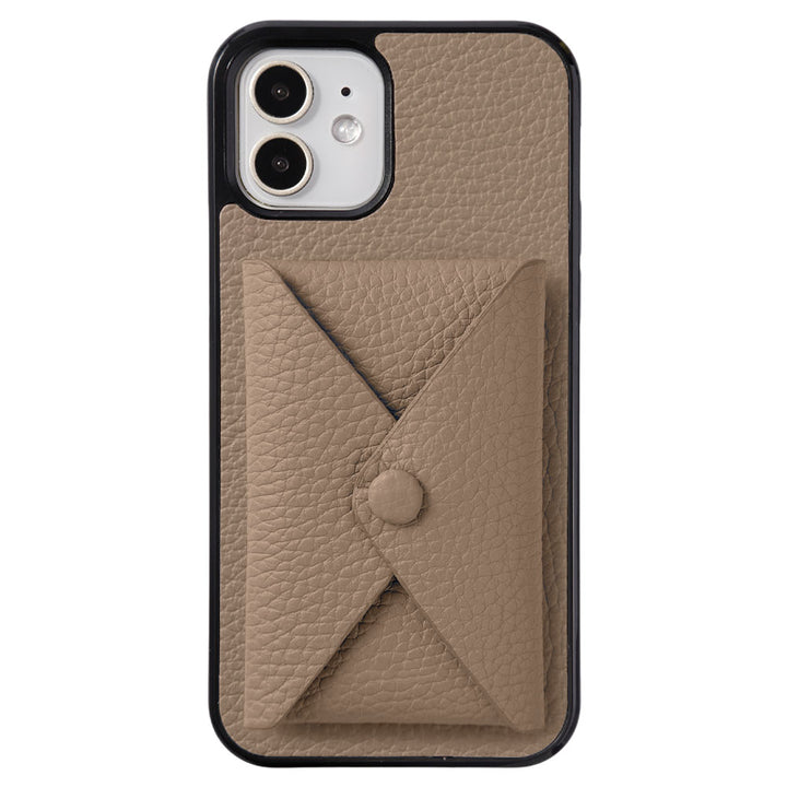 本革 32色 イタリアンシュリンクレザー 蓋ありポケット付き 背面ケース（背面だけ貼り付けタイプ）