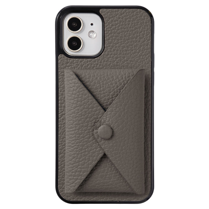 本革 32色 イタリアンシュリンクレザー 蓋ありポケット付き 背面ケース（背面だけ貼り付けタイプ）