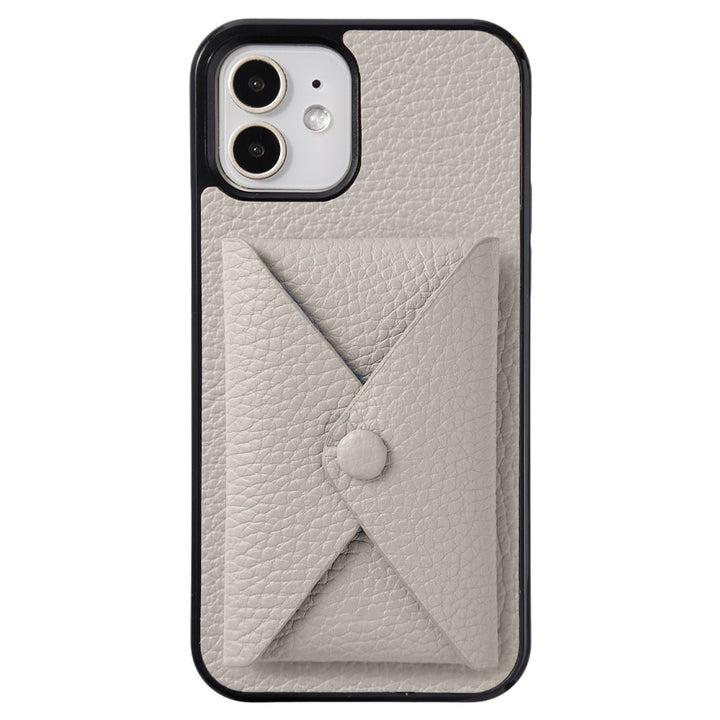 本革 32色 イタリアンシュリンクレザー 蓋ありポケット付き 背面ケース（背面だけ貼り付けタイプ）