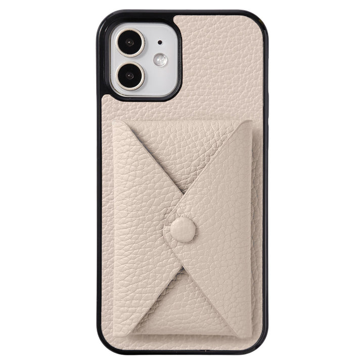 本革 32色 イタリアンシュリンクレザー 蓋ありポケット付き 背面ケース（背面だけ貼り付けタイプ）