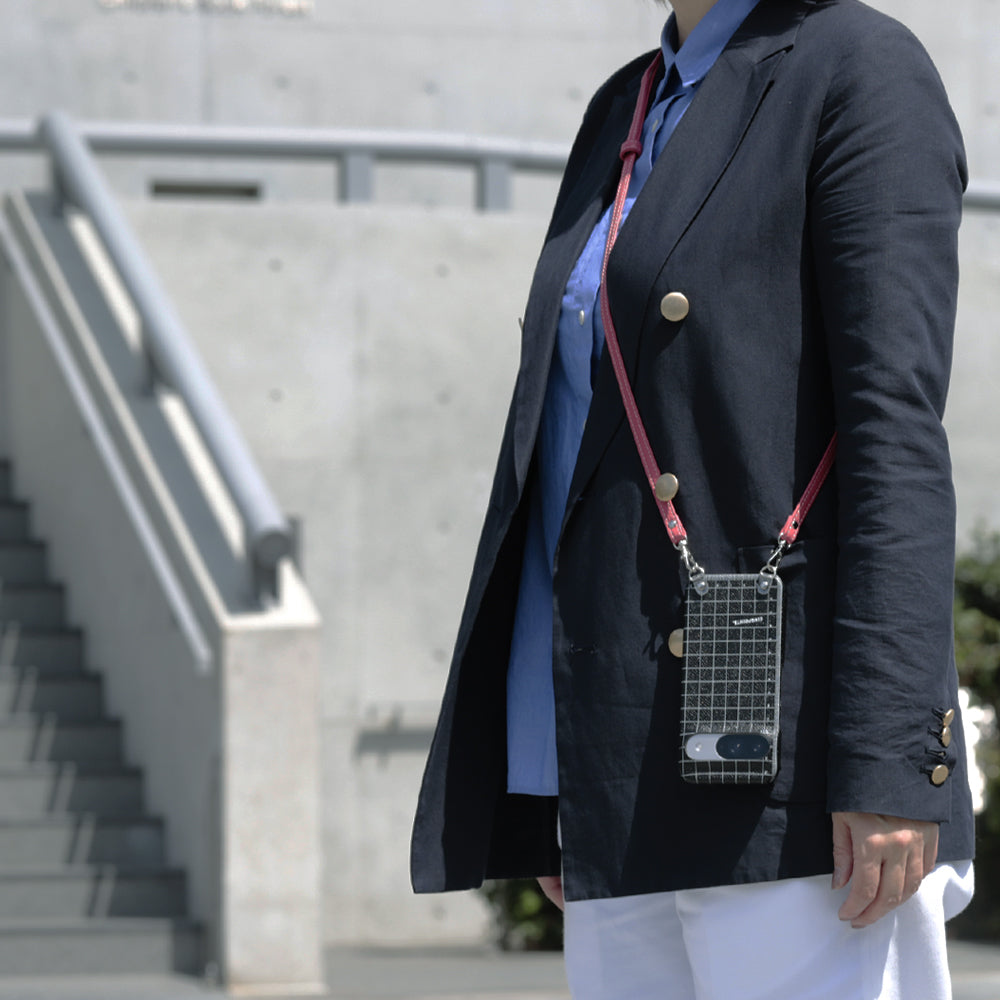 Cinqpoints 02_CHECKER Étui arrière en cuir véritable collaboration