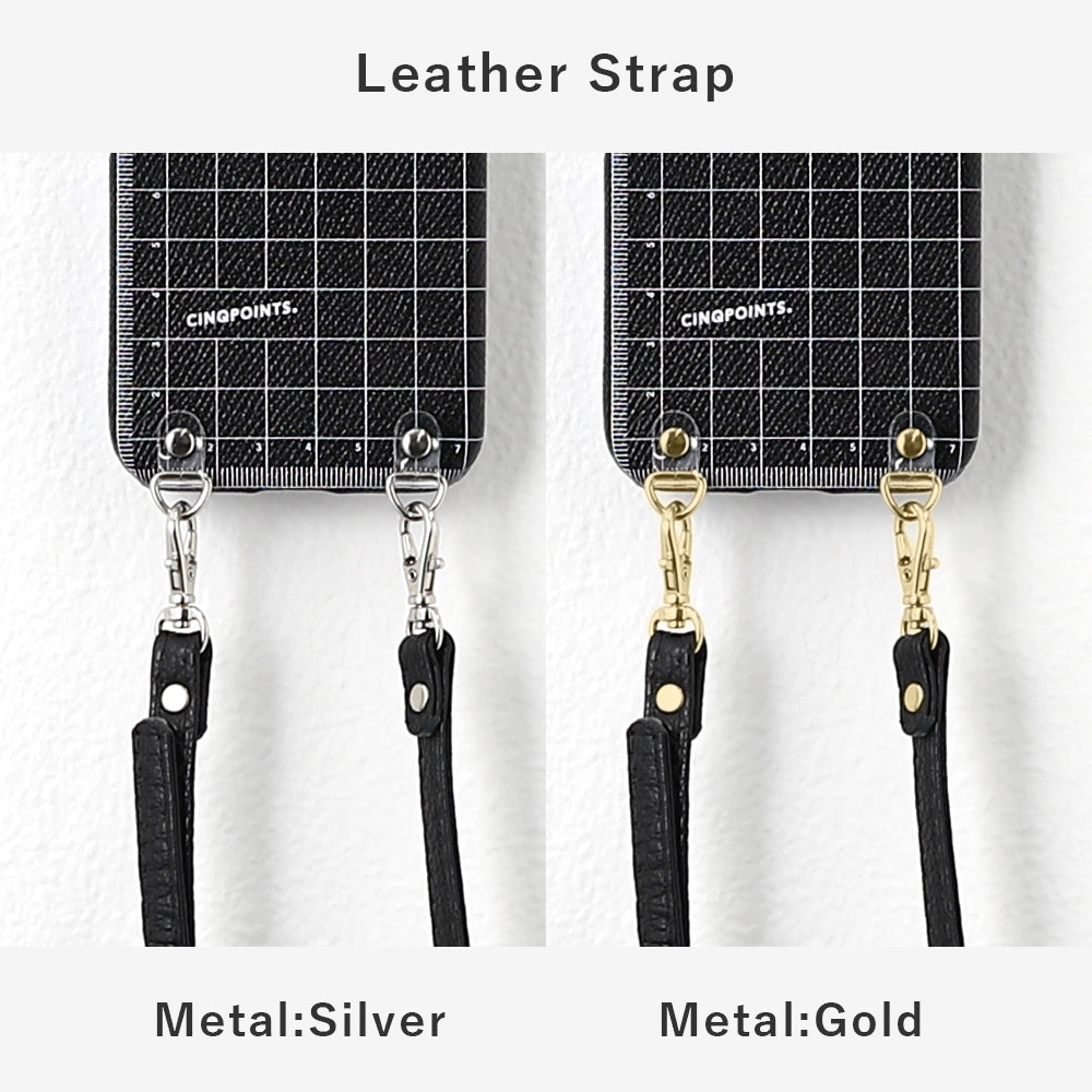 Cinqpoints 02_CHECKER Étui arrière en cuir véritable collaboration