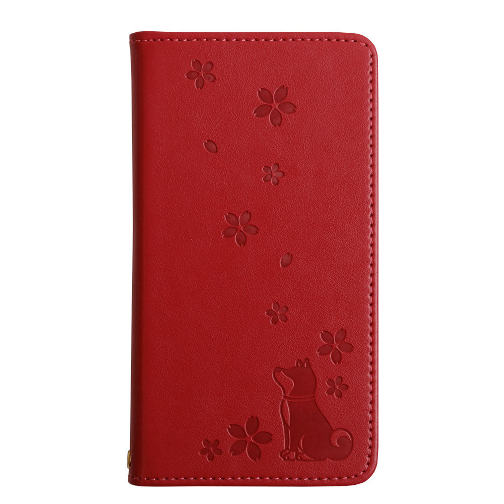 ヴィーガンレザー 犬柄 エンボス 手帳型ケース Xperiaシリーズ