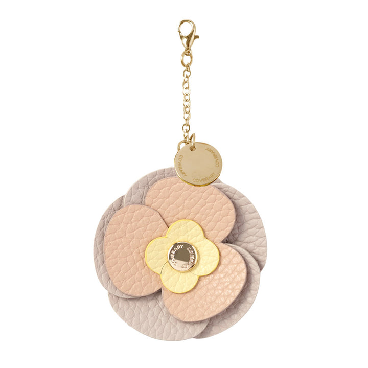 Accessoire cuir véritable cuir italien grainé charme fleur