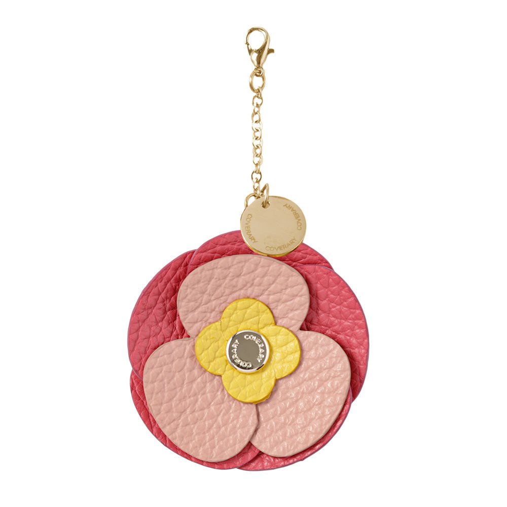 Accessoire cuir véritable cuir italien grainé charme fleur