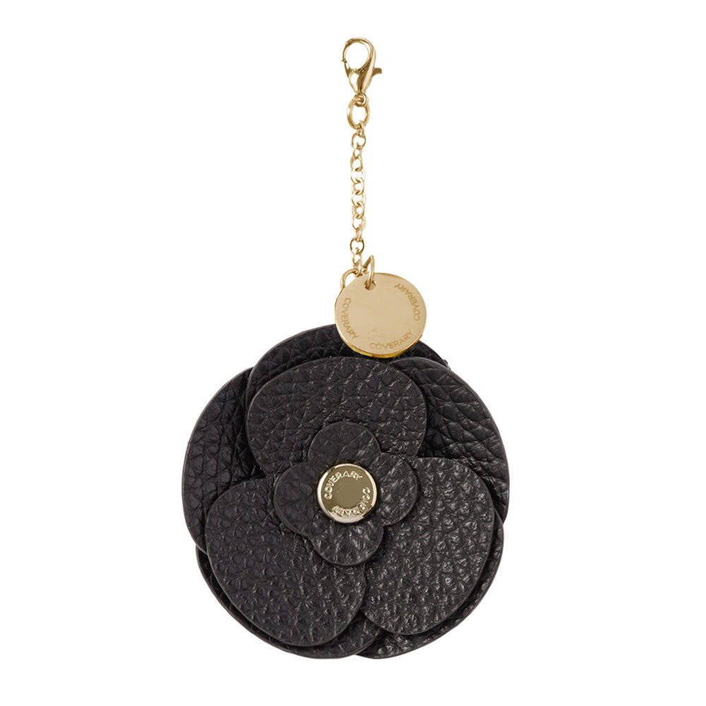 Accessoire cuir véritable cuir italien grainé charme fleur