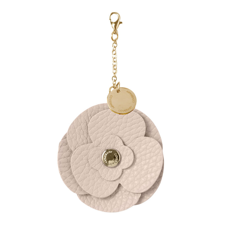 Accessoire cuir véritable cuir italien grainé charme fleur