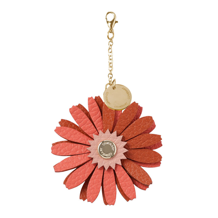 Accessoire cuir véritable cuir italien grainé charme fleur