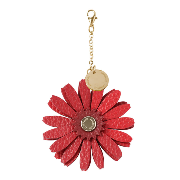 Accessoire cuir véritable cuir italien grainé charme fleur