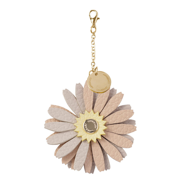 Accessoire cuir véritable cuir italien grainé charme fleur