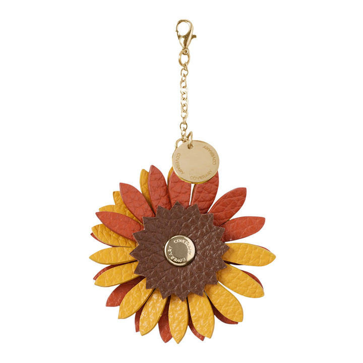 Accessoire cuir véritable cuir italien grainé charme fleur